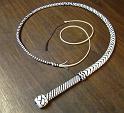 4ft Black and White 24 plait Custom Classic American Bullwhip with Box Pattern Knot A
